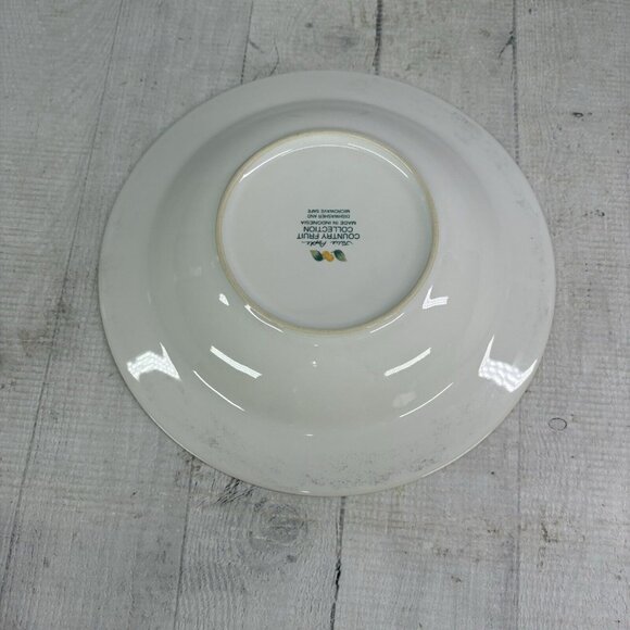 Vintage Julie Pople Avon COUNTRY FRUIT  Porcelain Large Rim Soup Bowls Set of 4 - Picture 7 of 16